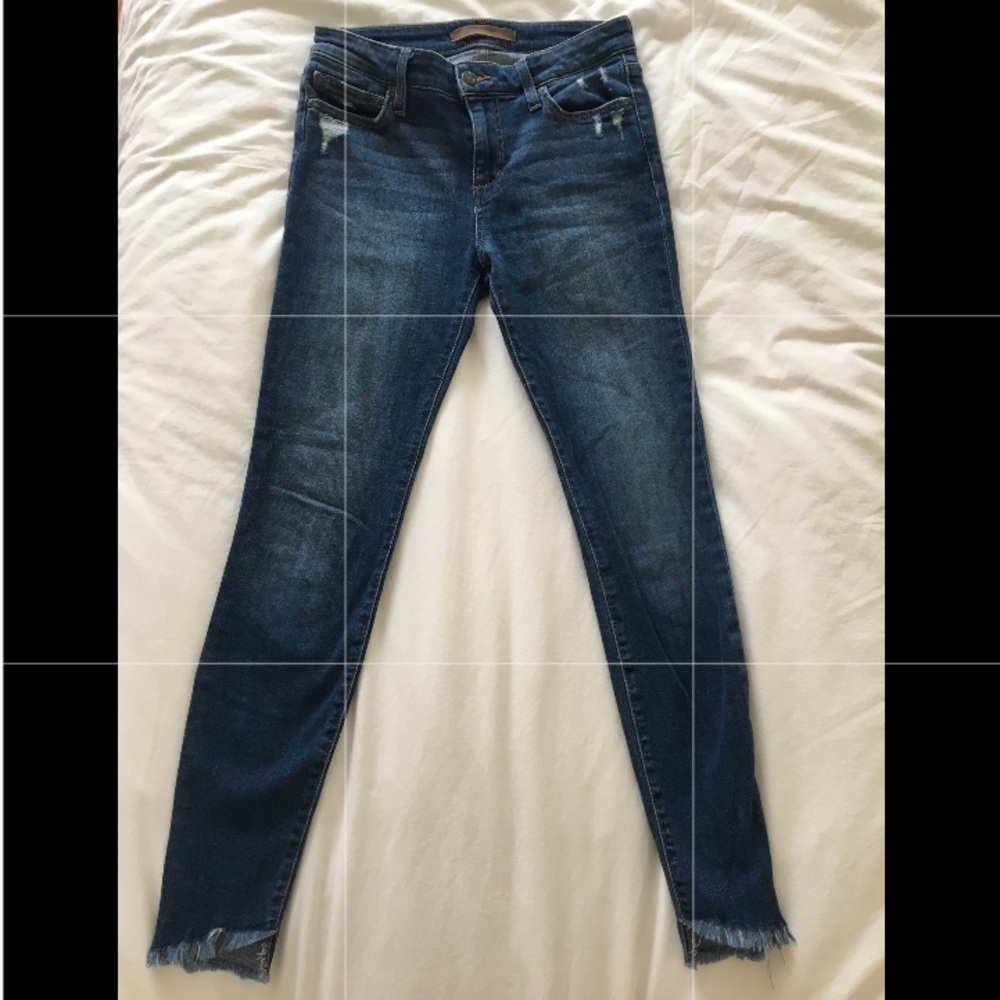 Joe’s distressed blue jeans